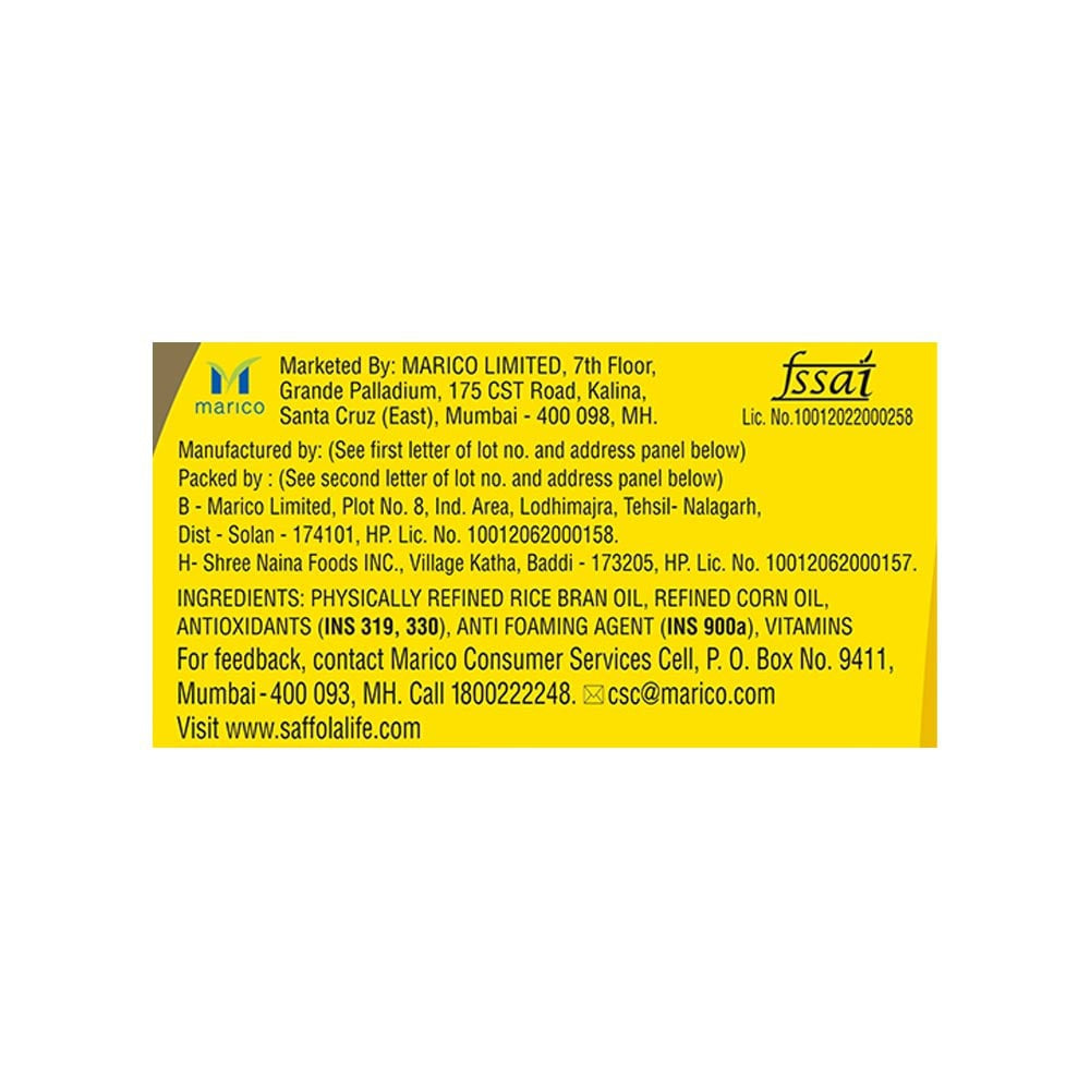 Saffola Gold Power of 3 Refined Blended Cooking Oil : 1 ltr