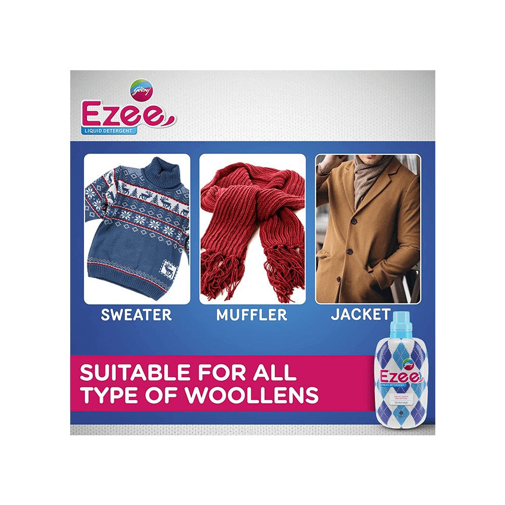 Godrej Ezee Woollen Liquid Detergent For Winterwear- Chiffon & Silks - Pack of 2 : 2 x 2 kg