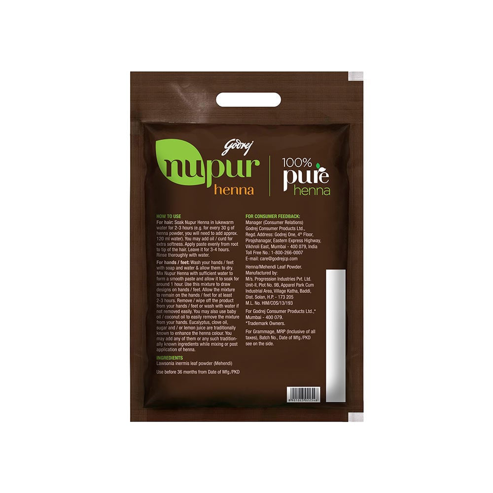 Godrej Nupur 100 % Pure Henna Hair Colour / Mehendi - Pack of 2 : 2 x 500 g