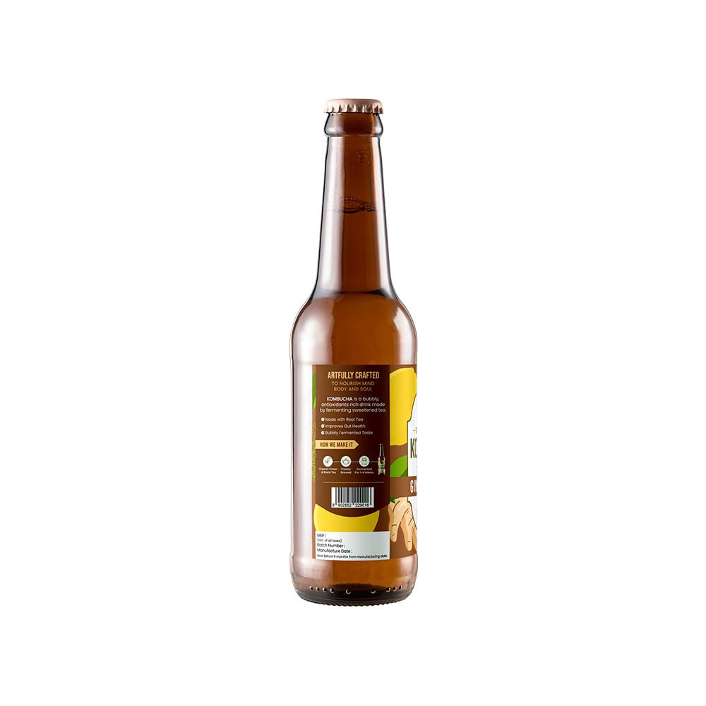 Toyo Kombucha Non-Alcoholic Sparkling Tea (Ginger Lemon) : 330 ml