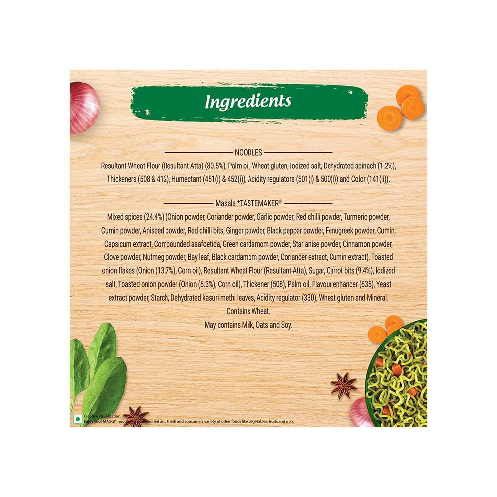 Maggi Nutri-licious Masala Veg Atta Instant Noodles with Spinach : 290 g