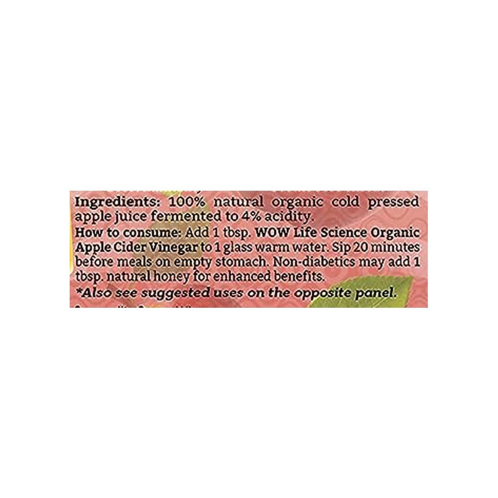 WOW Life Science Apple Cider Vinegar : 400 ml