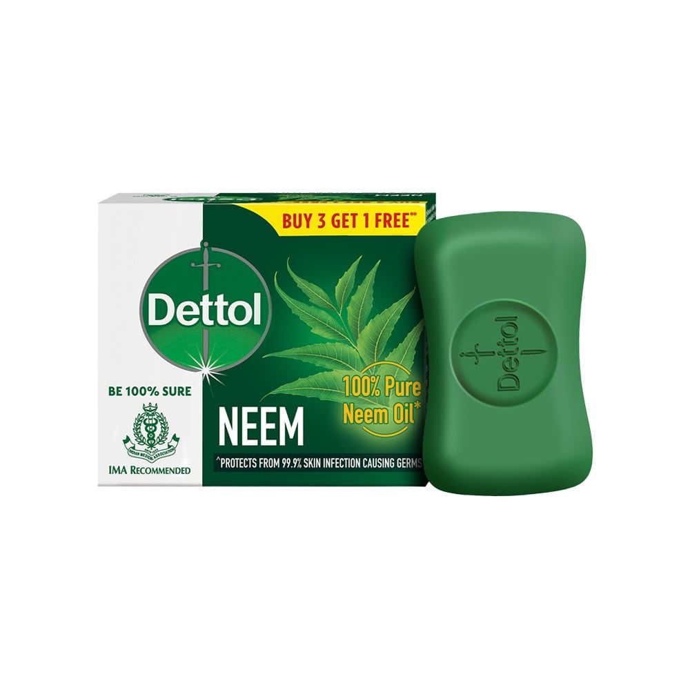 Dettol Neem Bathing Bar - Buy 3 Get 1 Free : 4 x 75 g