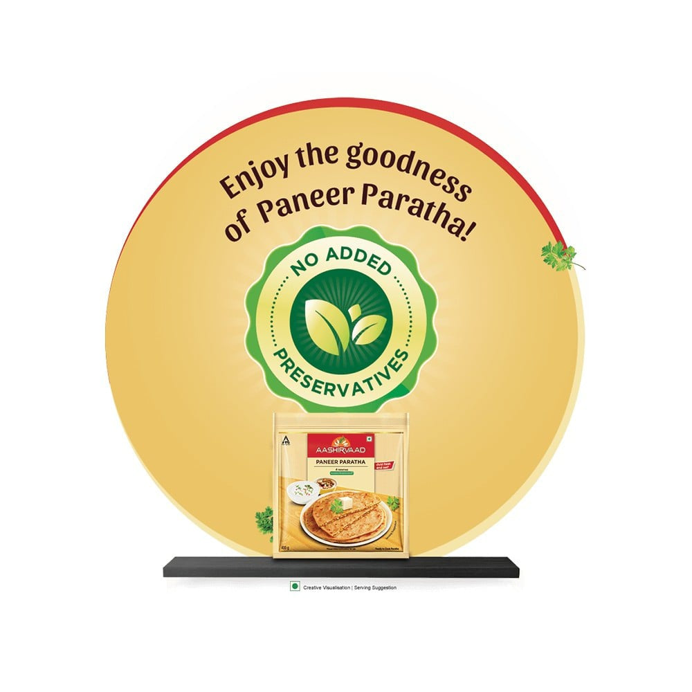 Aashirvaad Paneer Paratha (Heat & Eat) : 400 g (4 pieces)