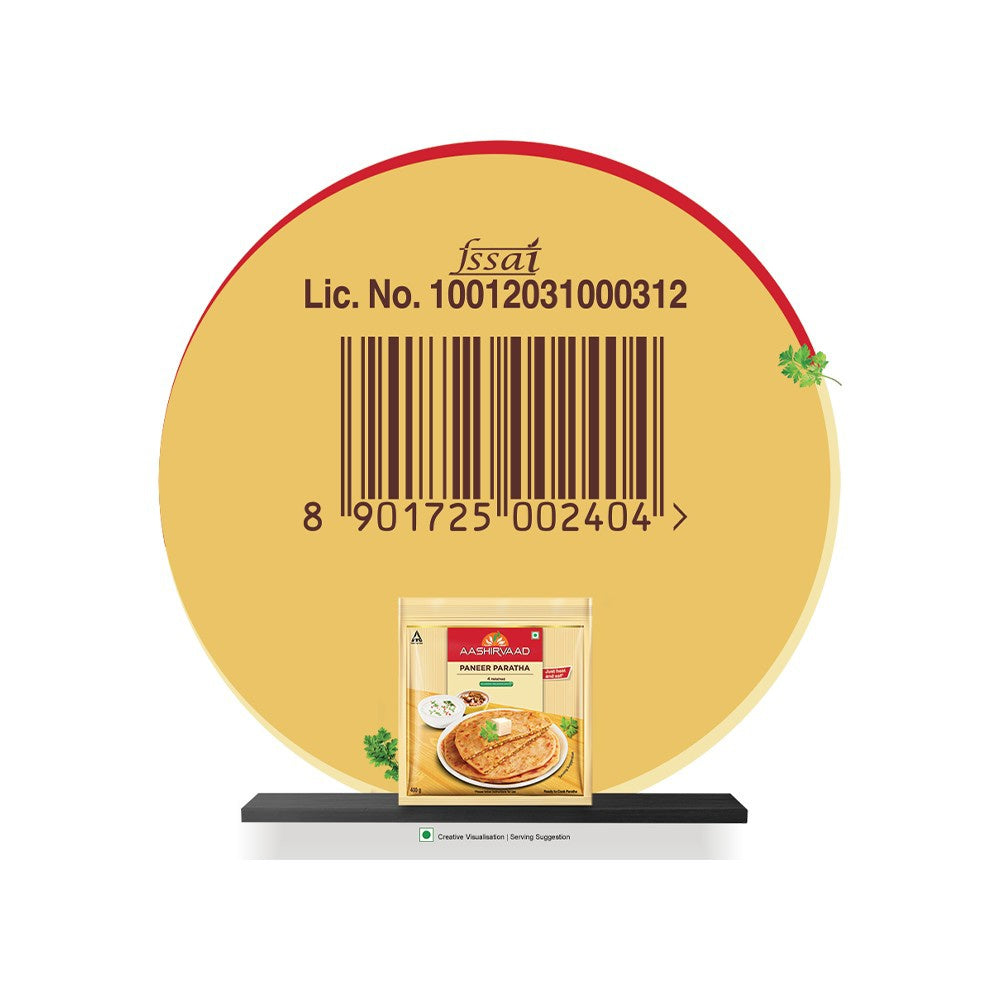Aashirvaad Paneer Paratha (Heat & Eat) : 400 g (4 pieces)