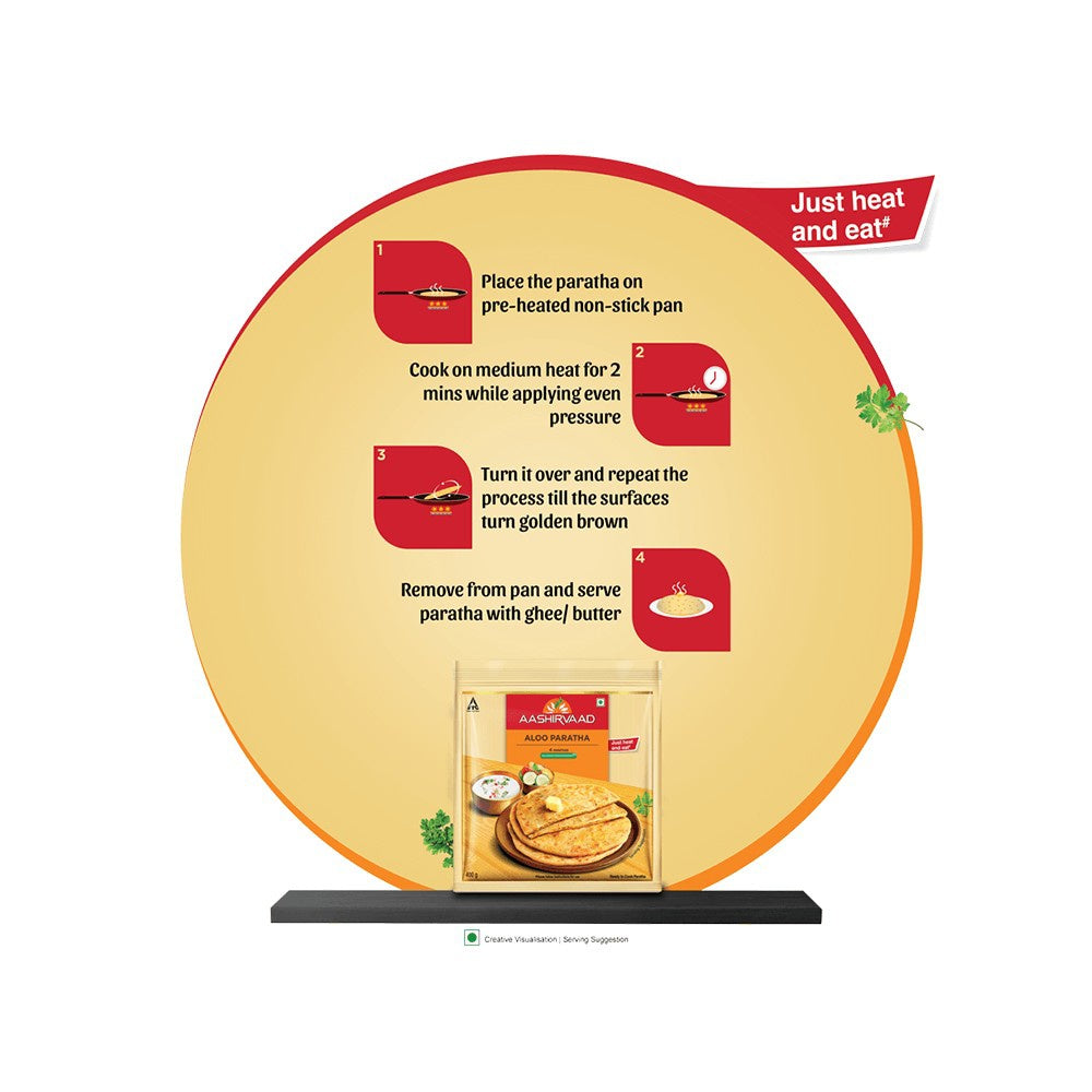 Aashirvaad Aloo Paratha (Heat & Eat) : 400 g (4 pieces)