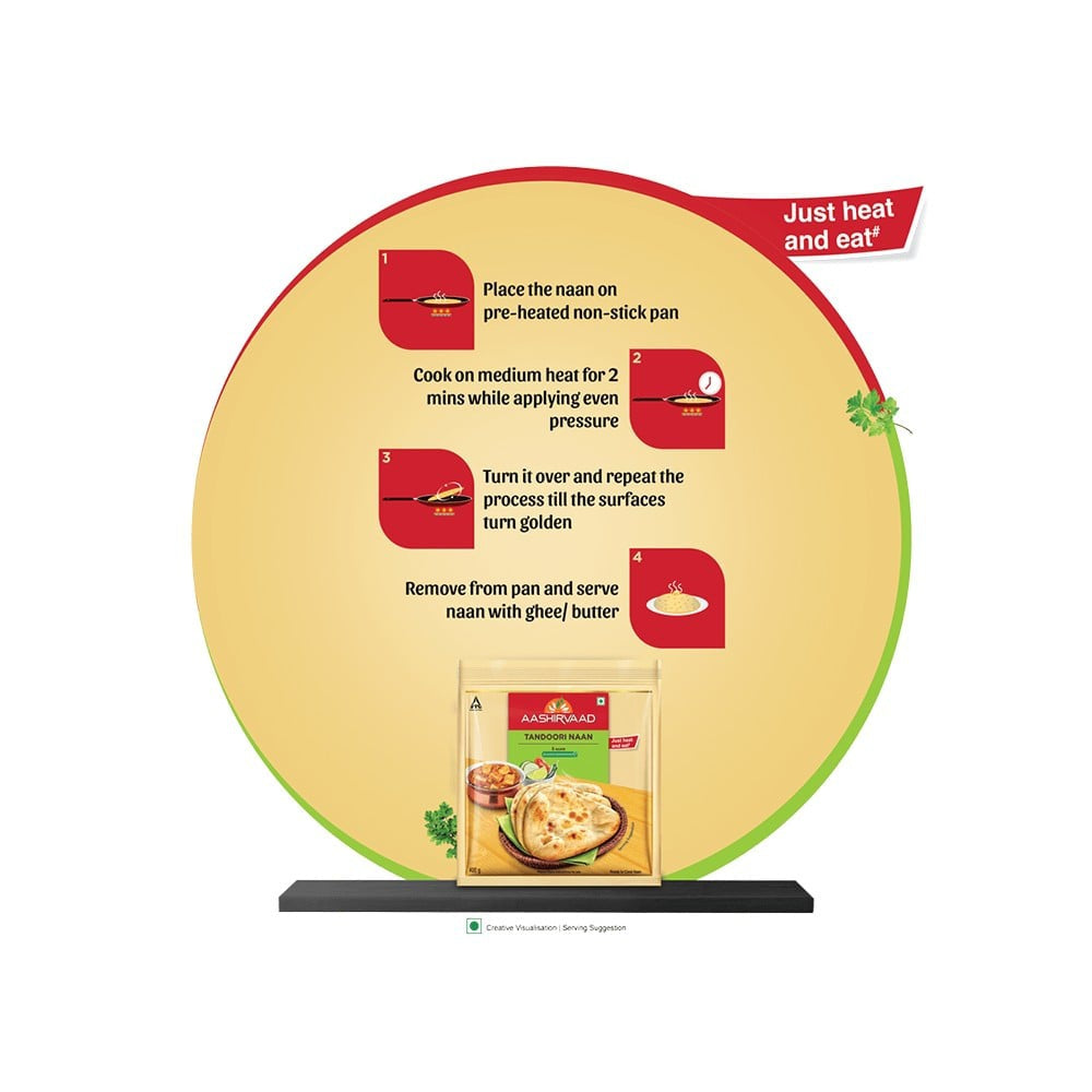 Aashirvaad Tandoori Naan (Heat & Eat) : 400 g (5 pieces)