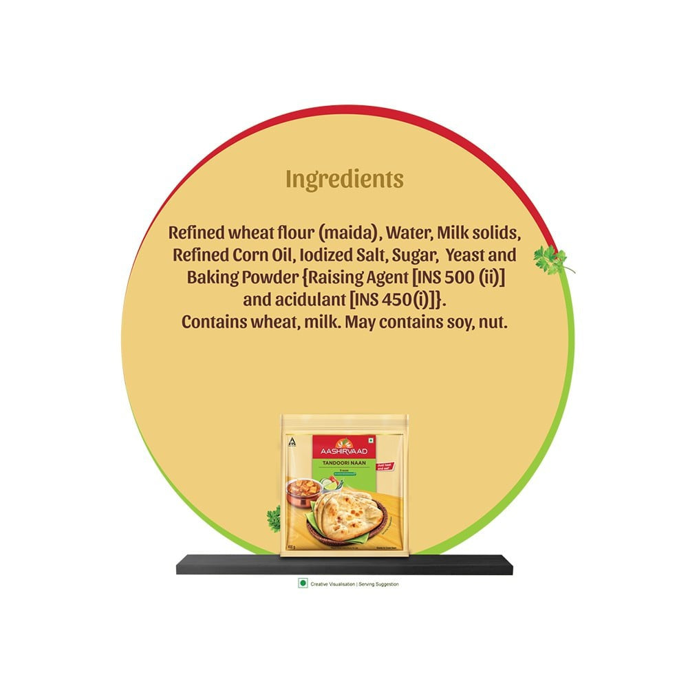 Aashirvaad Tandoori Naan (Heat & Eat) : 400 g (5 pieces)