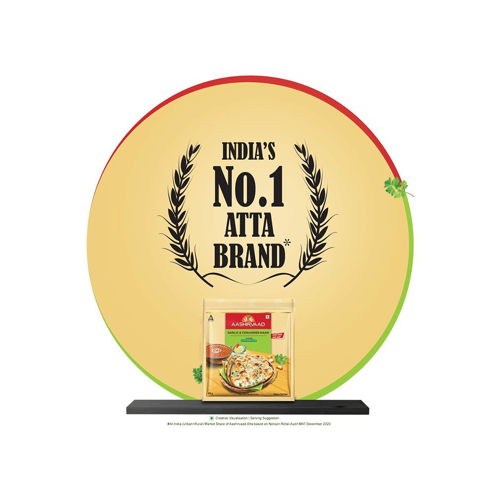 Aashirvaad Garlic & Coriander Naan (Heat & Eat) : 400 g (5 pieces)