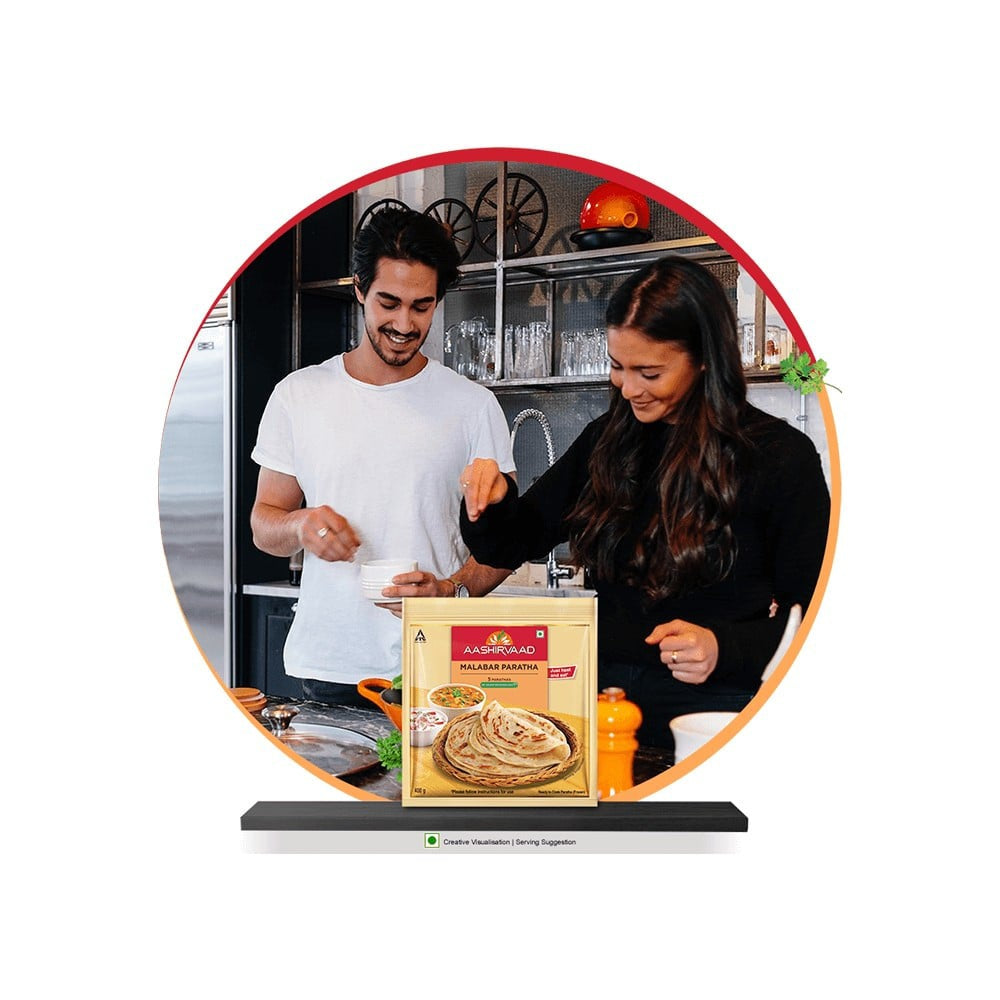 Aashirvaad Malabar Paratha (Heat & Eat) : 400 g (5 pieces)