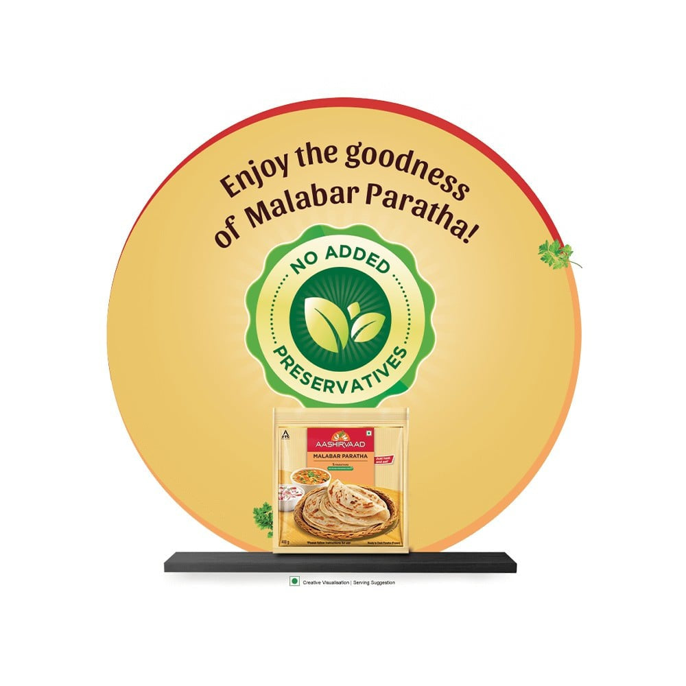 Aashirvaad Malabar Paratha (Heat & Eat) : 400 g (5 pieces)