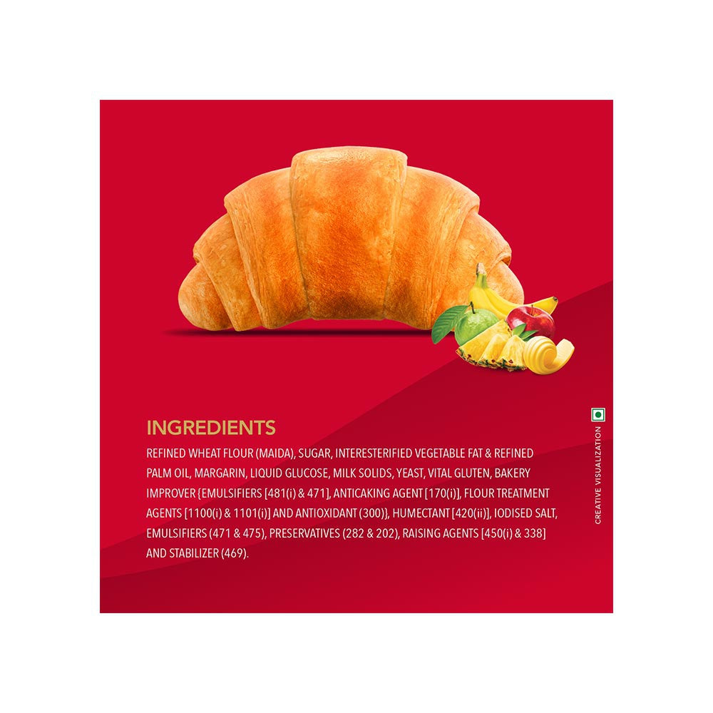 Britannia Treat Croissant with Mixed Fruit Creme Filling - Pack of 2 : 2 x 47 g