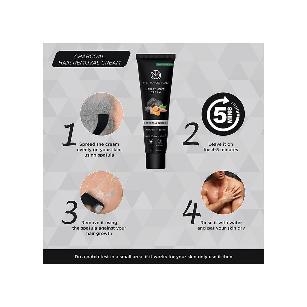The Man Company Men's Hair Removal Cream (Charcoal & Turmeric) : 100 ml