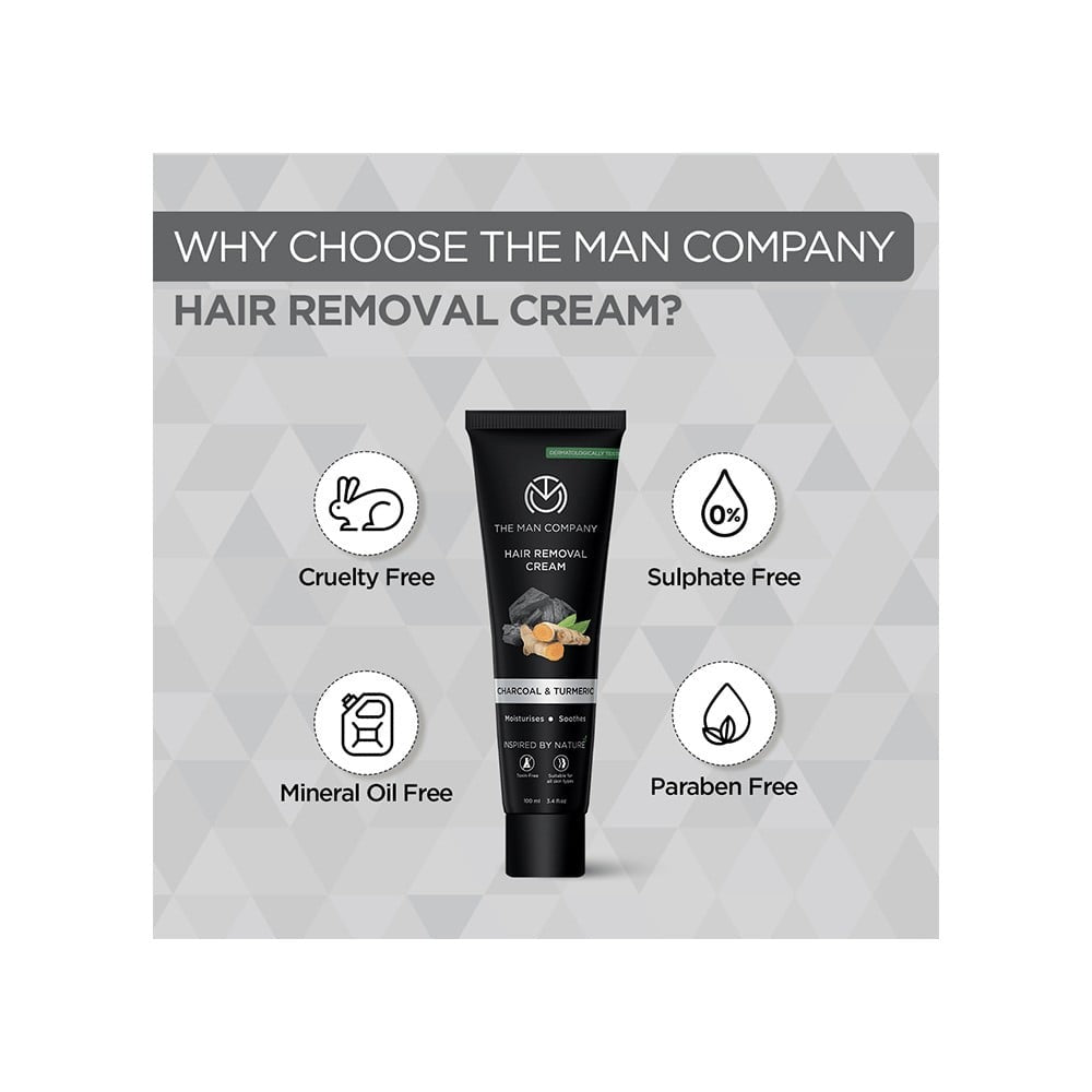 The Man Company Men's Hair Removal Cream (Charcoal & Turmeric) : 100 ml