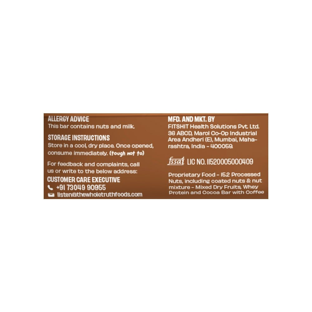 The Whole Truth 20 g Protein Bar - Coffee Cocoa : 67 g