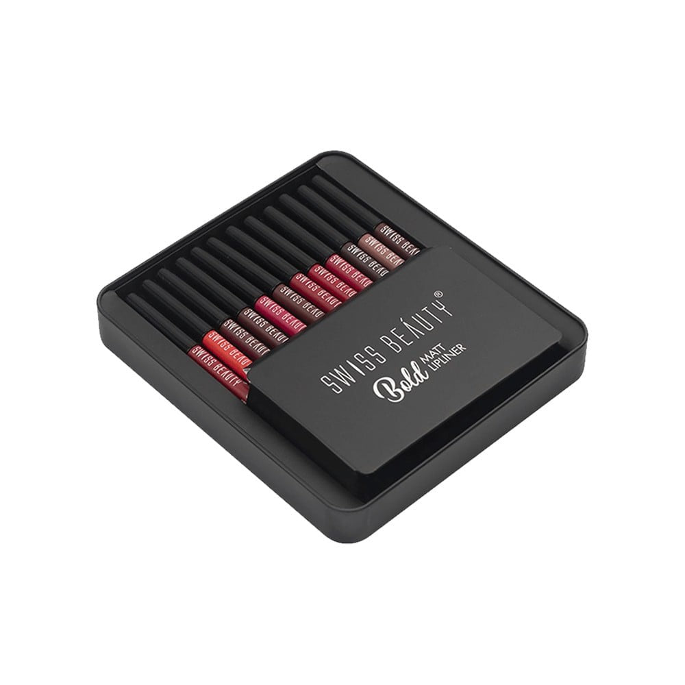 Swiss Beauty Bold Matt Lip Liner - Pack of 12 : 12 x 1.6 g
