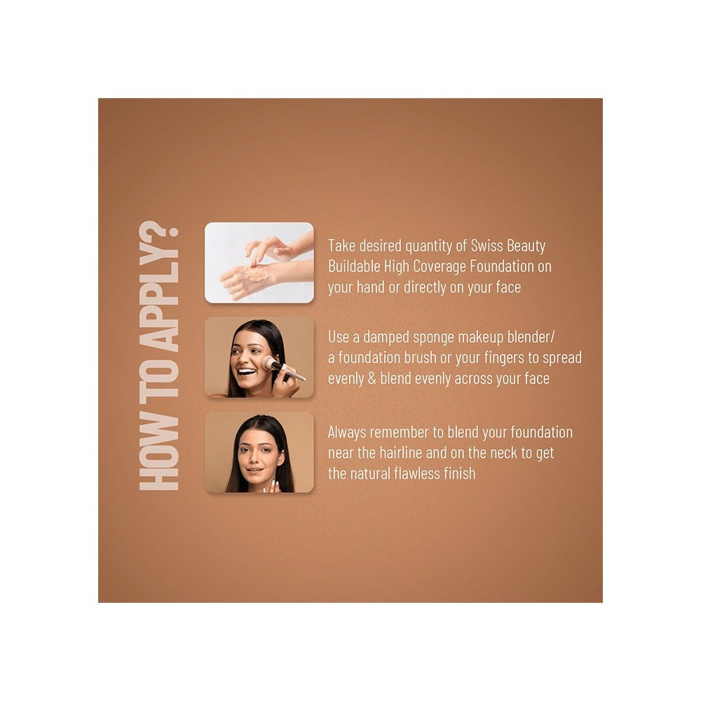 Swiss Beauty High Coverage Waterproof Base Foundation (Natural Nude) : 55 g