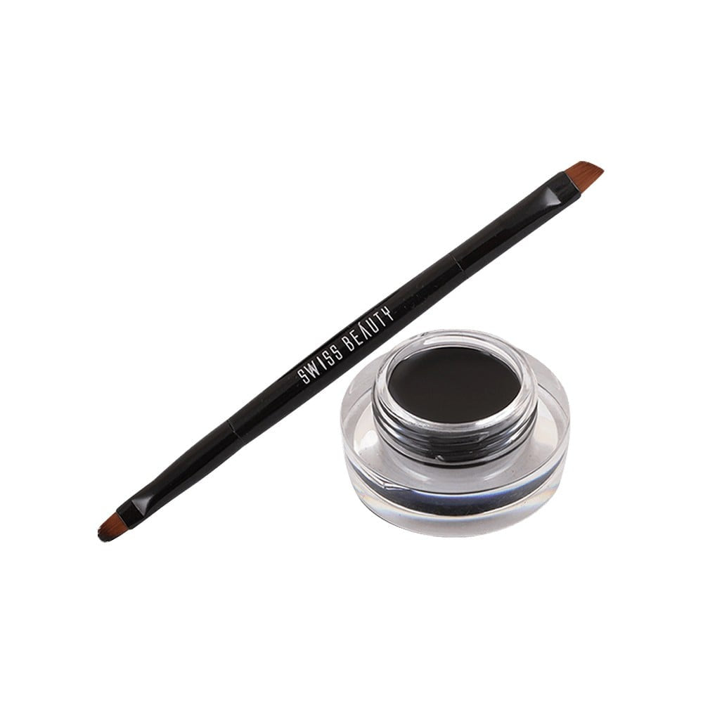Swiss Beauty 2 In 1 Eyebrow & Gel Eyeliner (Black) : 7 g