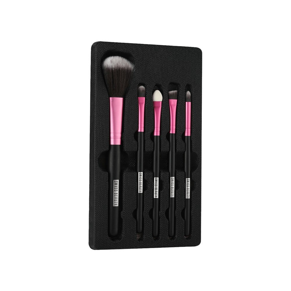 Swiss Beauty Makeup Brush Set (Pink) : 1 pack (5 pieces)