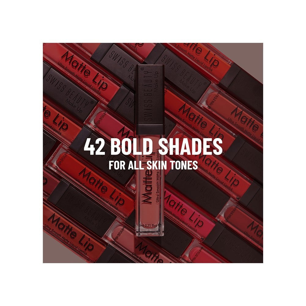 Swiss Beauty Ultra Smooth Matte Liquid Lipstick (Real Nude) : 6 ml