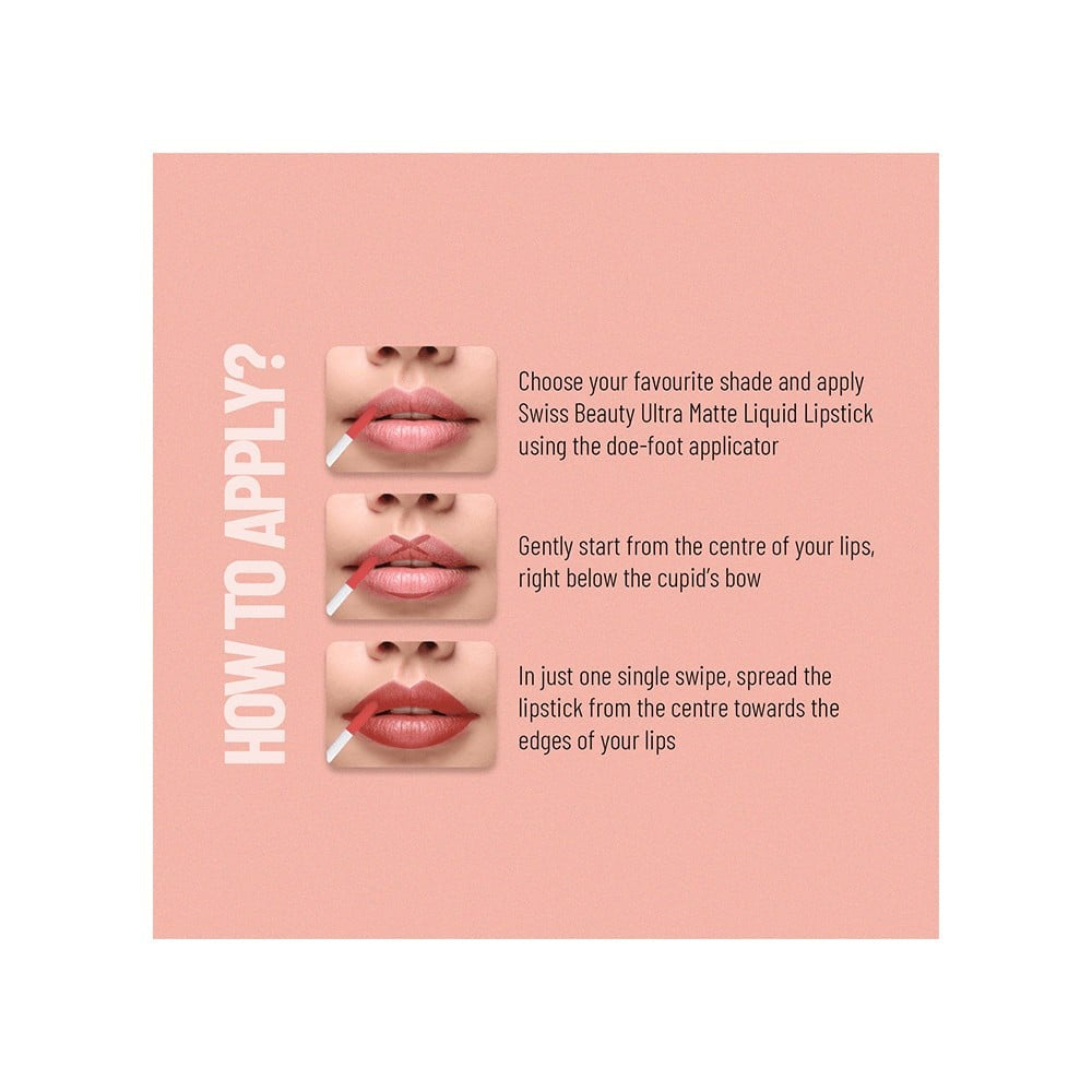 Swiss Beauty Ultra Smooth Matte Liquid Lipstick (Real Nude) : 6 ml