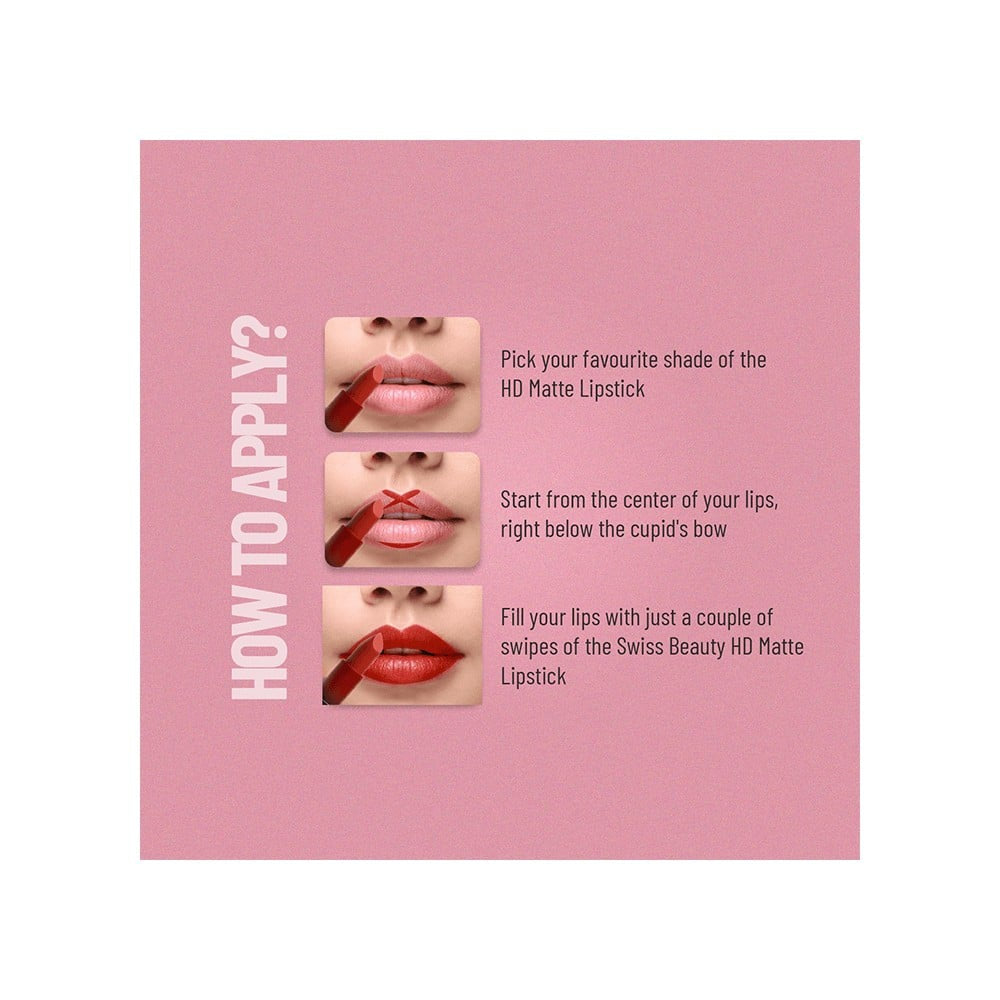 Swiss Beauty HD Matte Lipstick (Coffee) : 3.5 g