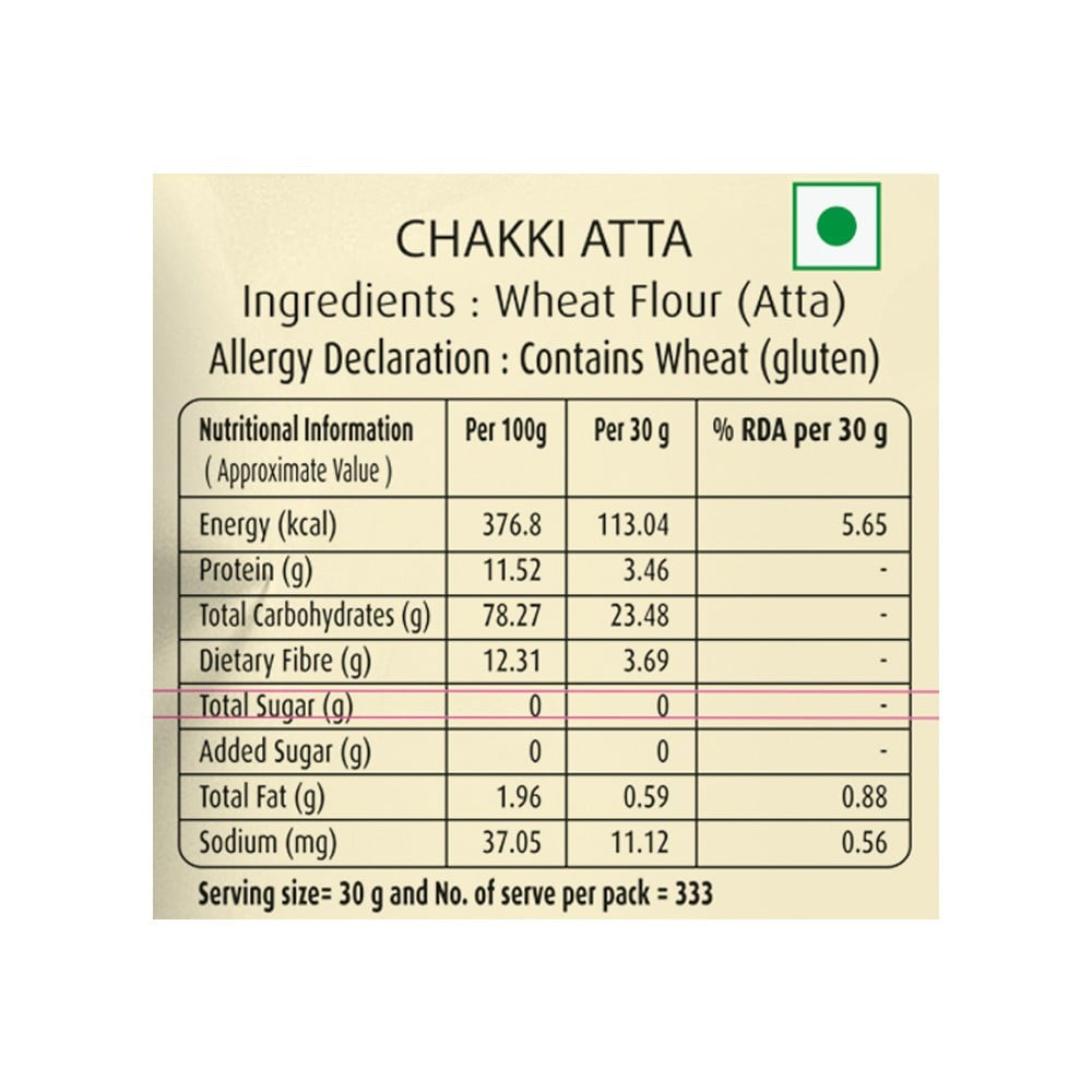 Whole Farm Chakki Atta (100% Atta, 0% Maida) : 5 kg