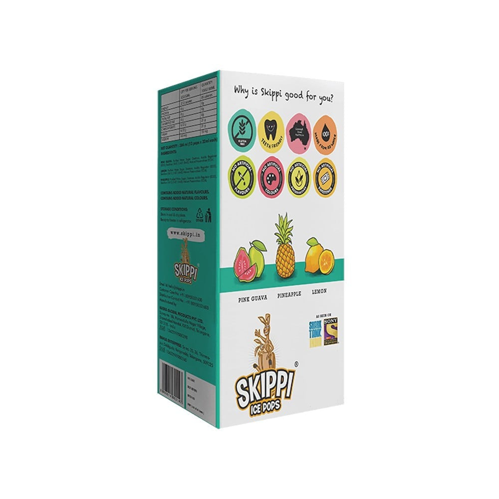 Skippi Natural Flavoured Ice Pops : 384 ml