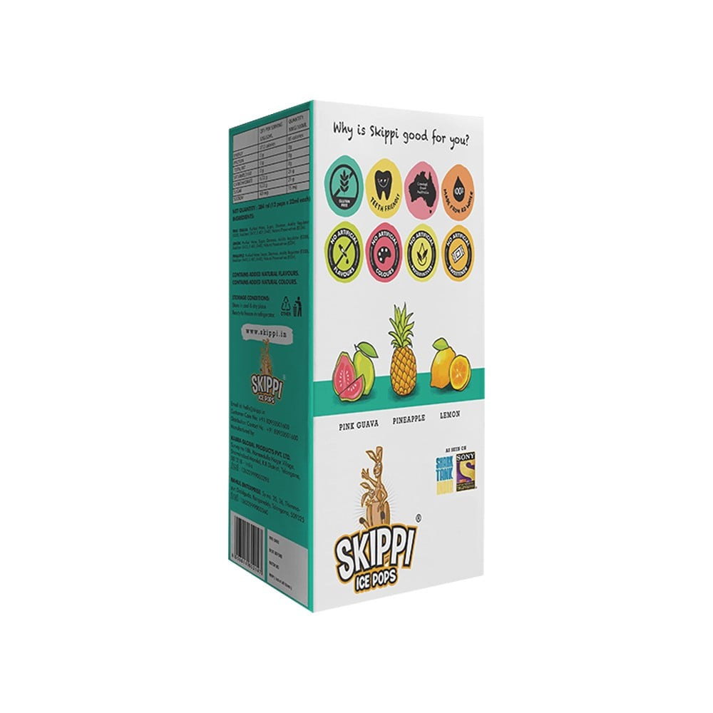 Skippi Natural Flavoured Ice Pops : 384 ml