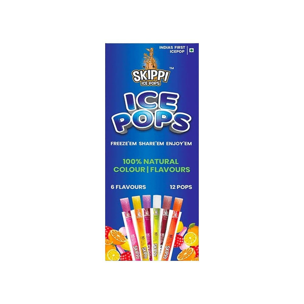 Skippi Natural Multi Flavour Ice Pops : 1 pack (12 piece x 70 ml)