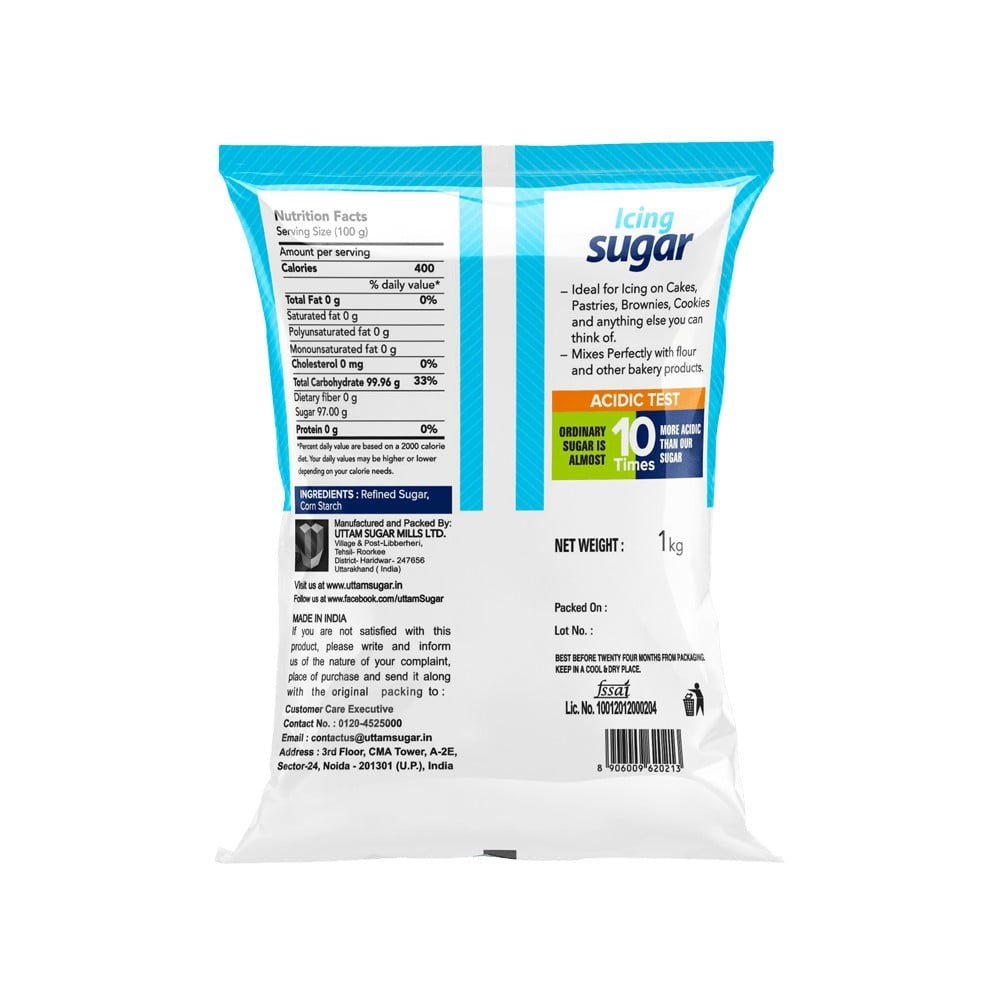 Uttam Double Refined Icing Sugar : 1 kg