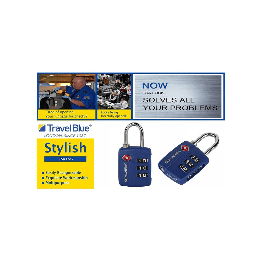 Travel Blue TSA Combination Lock (Blue) : 1 pack
