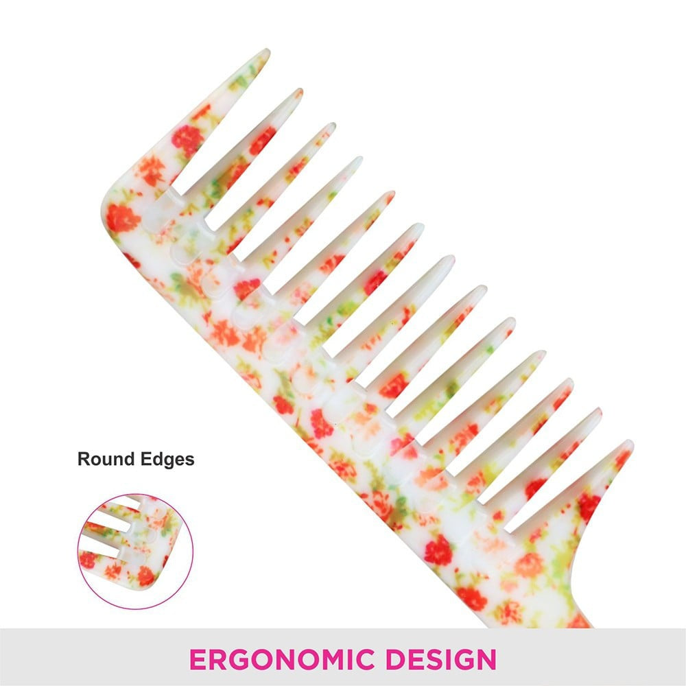 Vega Floral Shampoo Hair Comb (Large) (Multicolour) : 1 piece