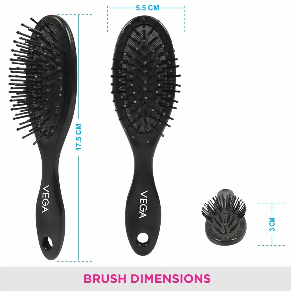 Vega Compact Hair Brush (Black) : 1 piece