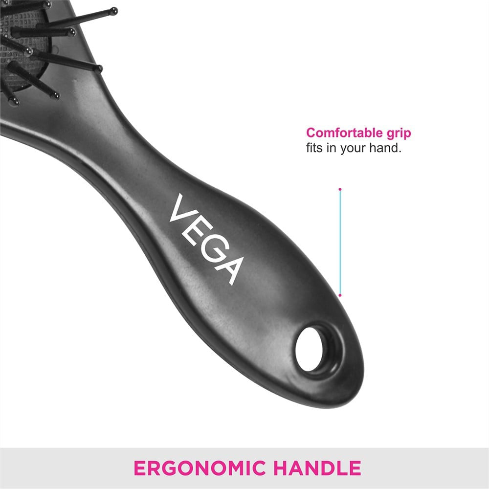 Vega Compact Hair Brush (Black) : 1 piece