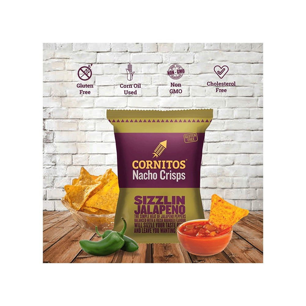Cornitos Sizzlin Jalapeno Nachos - Pack of 2 : 2 x 75 g