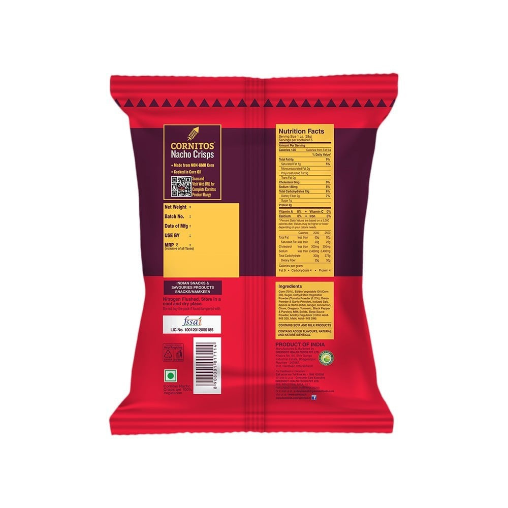 Cornitos Tomato Mexicana Nachos Crisps - Pack of 2 : 2 x 150 g