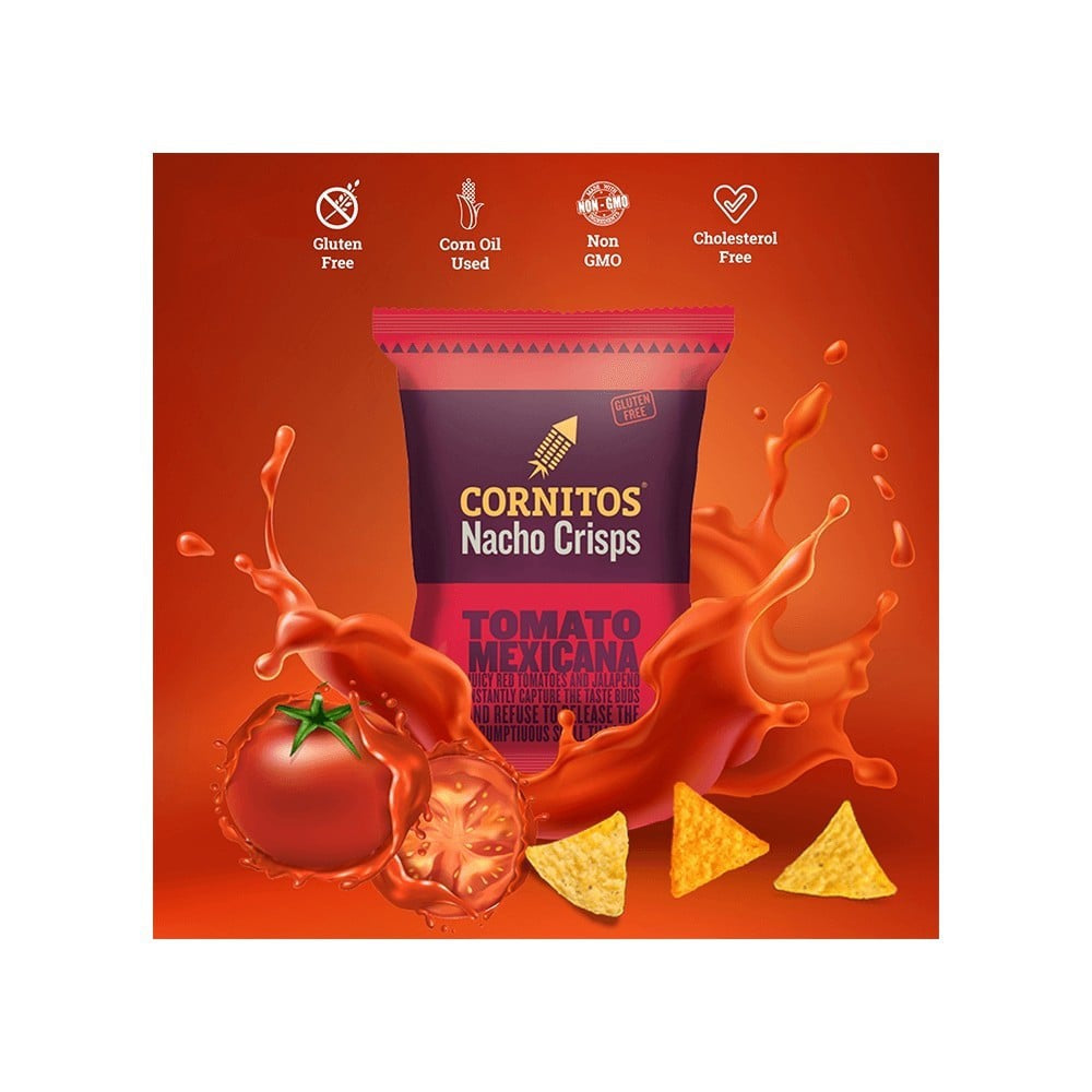 Cornitos Tomato Mexicana Nachos Crisps - Pack of 2 : 2 x 150 g
