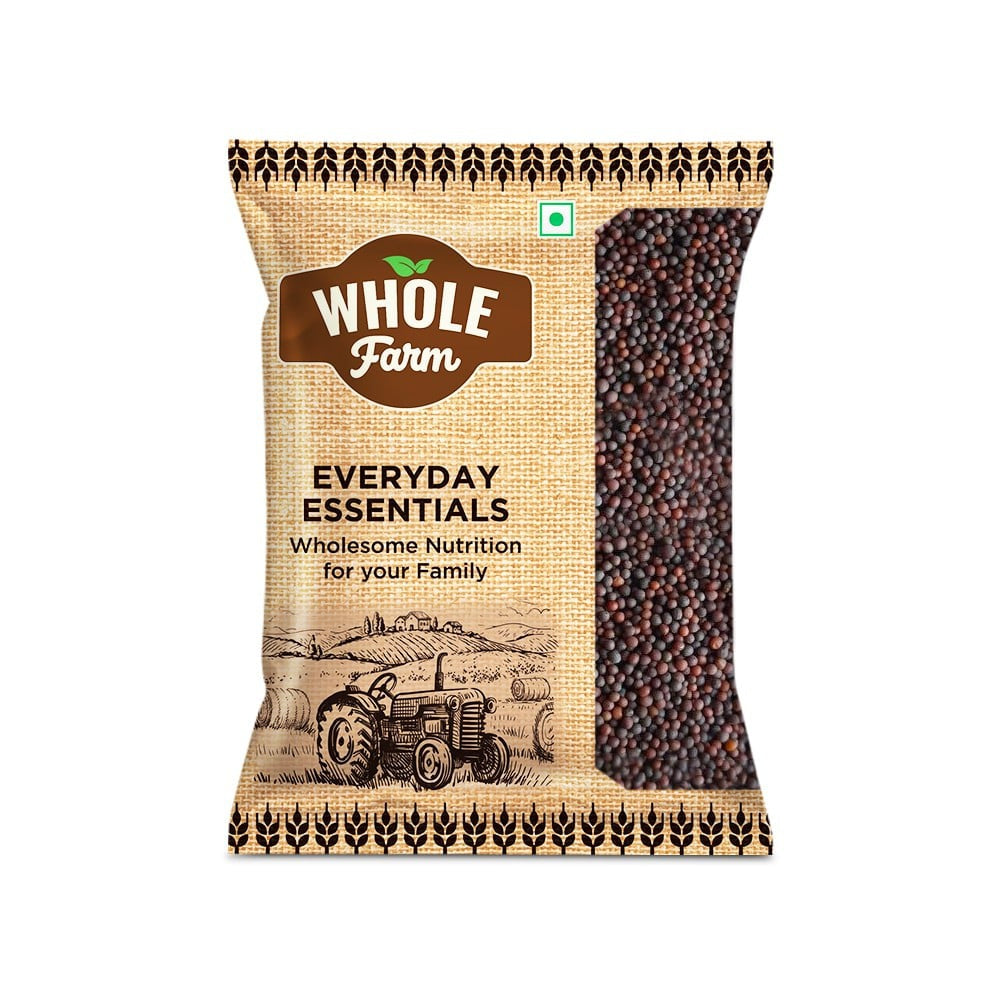 Whole Farm Premium Black Small Mustard Seeds/Rai : 200 g