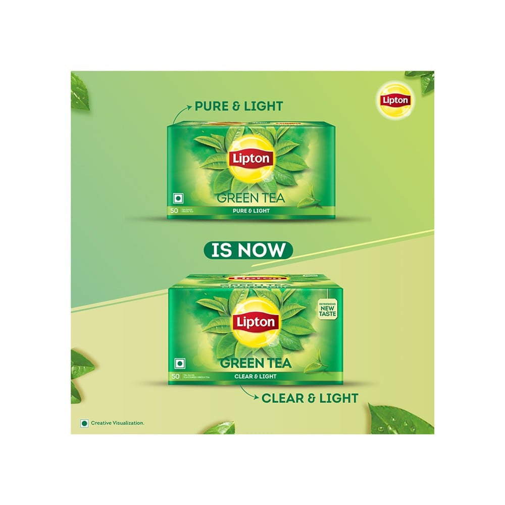 Lipton Clear & Light Green Tea Bags : 1 pack (50 pieces)