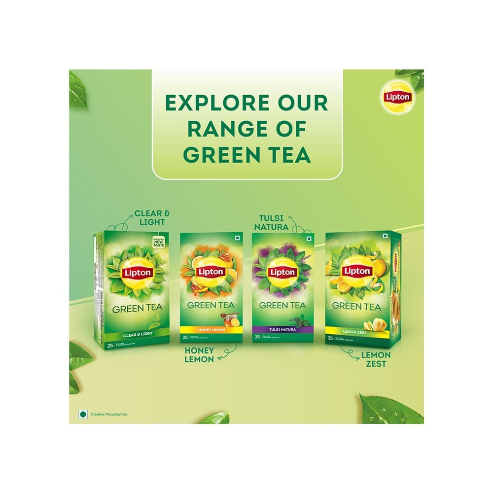 Lipton Clear & Light Green Tea Bags : 1 pack (50 pieces)