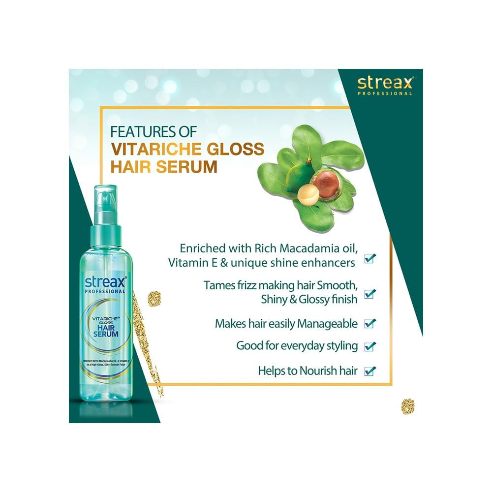 Streax Professional Vitariche Gloss Hair Serum : 115 ml