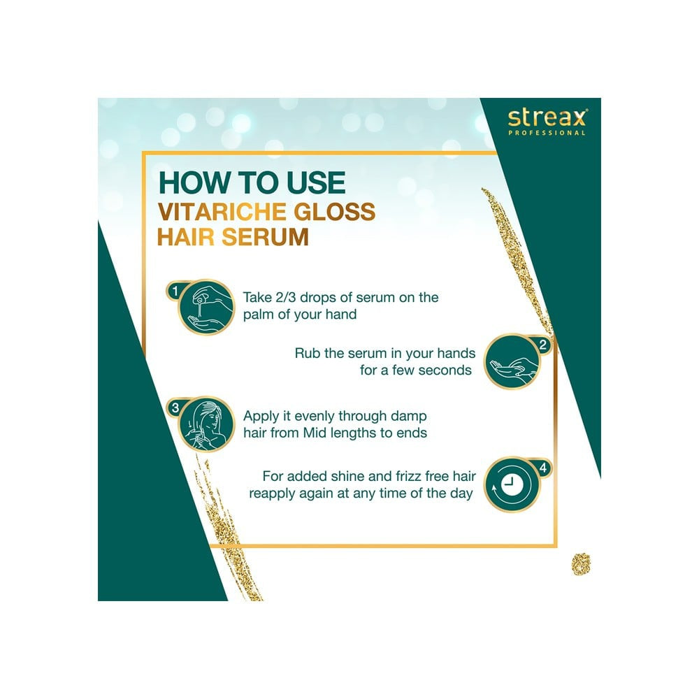 Streax Professional Vitariche Gloss Hair Serum : 115 ml