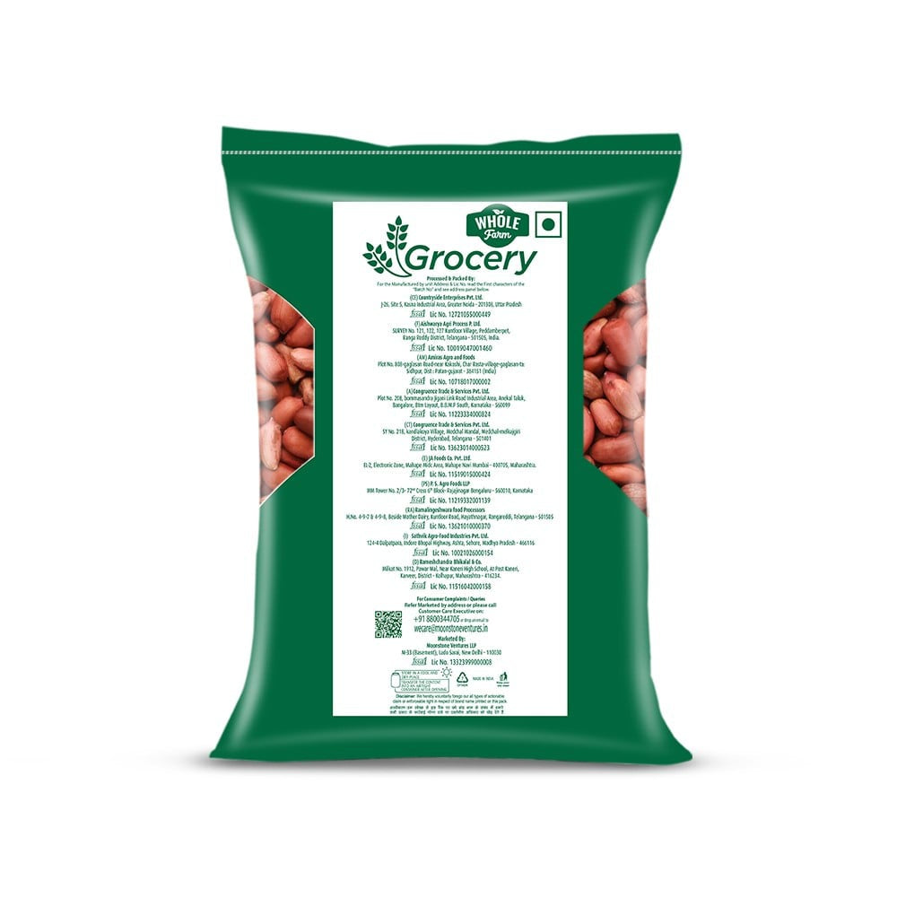 Whole Farm Grocery Raw Peanuts : 500 g