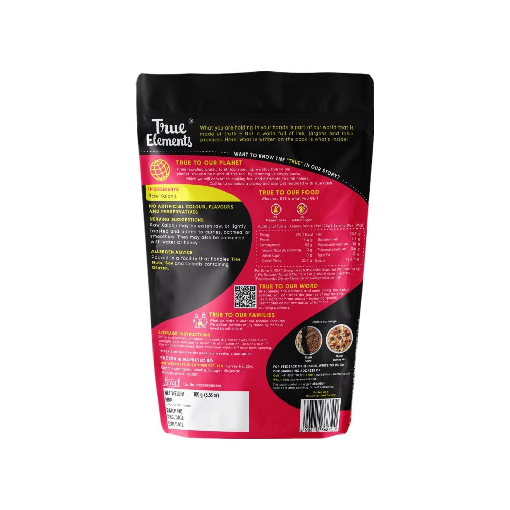 True Elements Raw Kalonji : 100 g