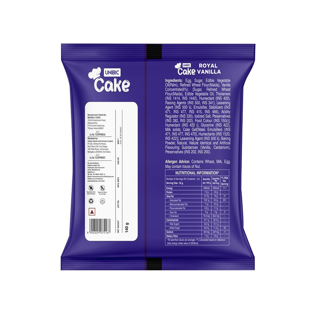 Unibic Royal Vanilla Cake : 140 g