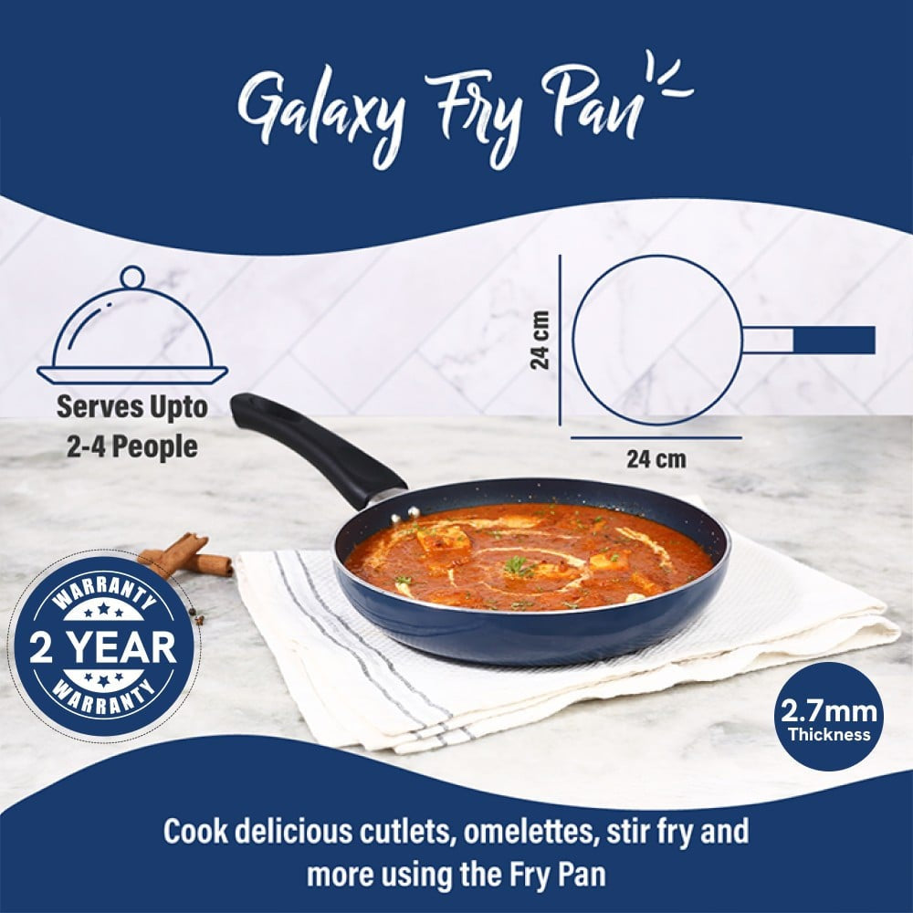 Wonderchef Fry Pan (Virgin Aluminium, 1.3 ltrs, Midnight Blue) : 1 unit