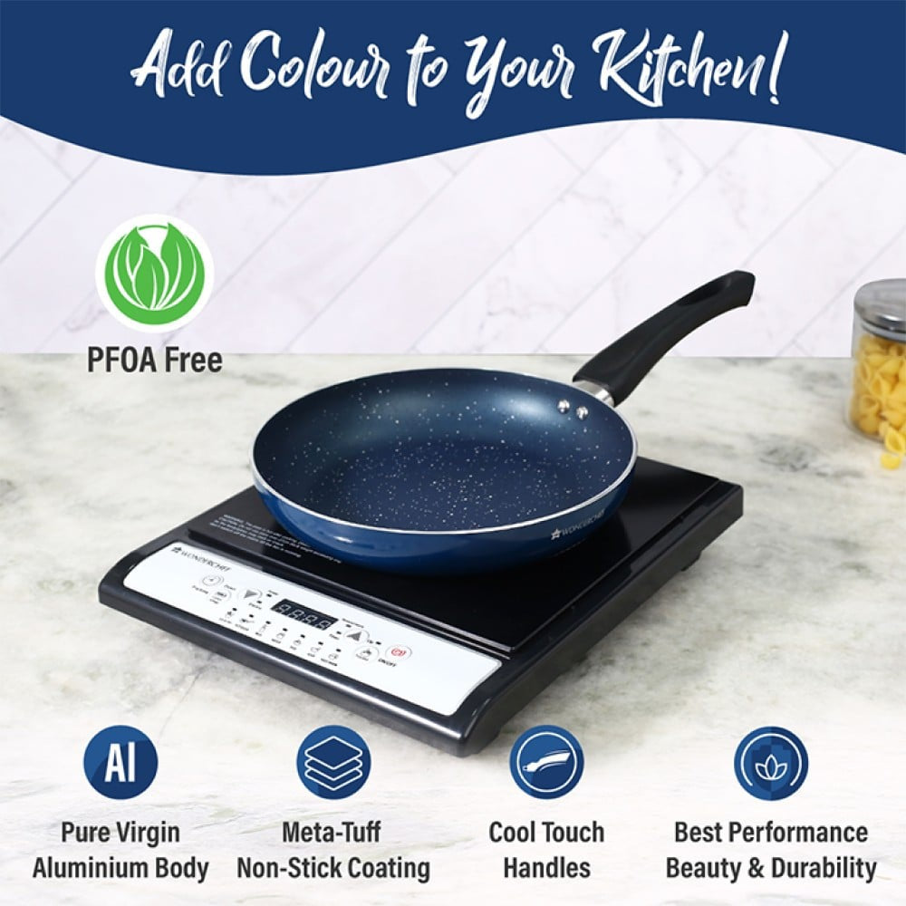 Wonderchef Fry Pan (Virgin Aluminium, 1.3 ltrs, Midnight Blue) : 1 unit