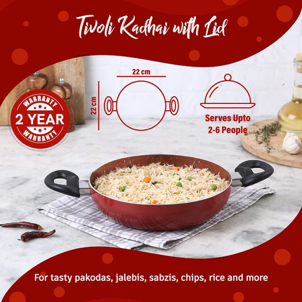 Wonderchef Tivoli Cookware Set (Virgin Aluminium, Maroon) : 1 set (3 pieces)