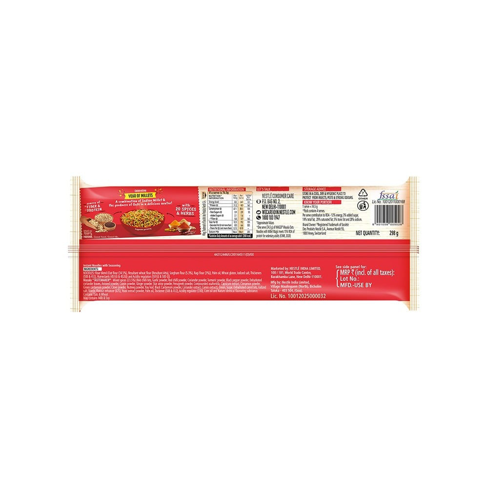 Maggi Nutri-Licious Masala Oats Instant Noodles with Millet Magic : 298 g